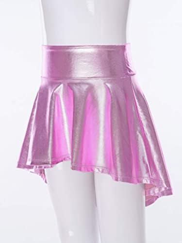 מחליק מטאלי של אייסור בנות Skort Skort חצאיות מיני טניס אתלטי קפלים על חצאיות חצאיות חצאיות חצאיות