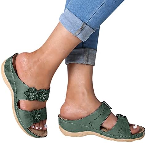 סנדלי ייווו נשים סנדלים אורטופדיים בקיץ עם קשת עם קשת סנדלי נעלי חוף נושמים סנדלי טריז