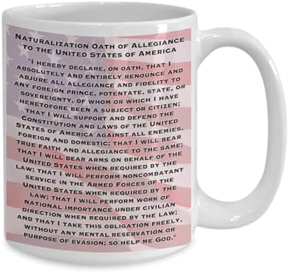אמריקאי אזרחות מזל טוב קפה ספל פסל חירות ארהב דגל התאזרחות שבועת אמונים על חזרה