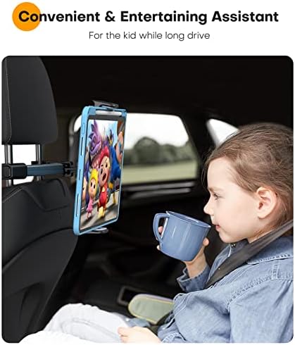 מחזיק אייפד לרכב משענת ראש לרכב, תושבת מחזיק טאבלט לרכב נמתח אוניברסלי למושב אחורי לרכב, תואם לאייפד אייפון