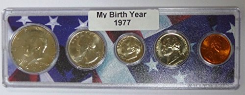 שנת לידת מטבעות 1977-5 שנקבעה במחזיק הדגל האמריקני ללא מחזור