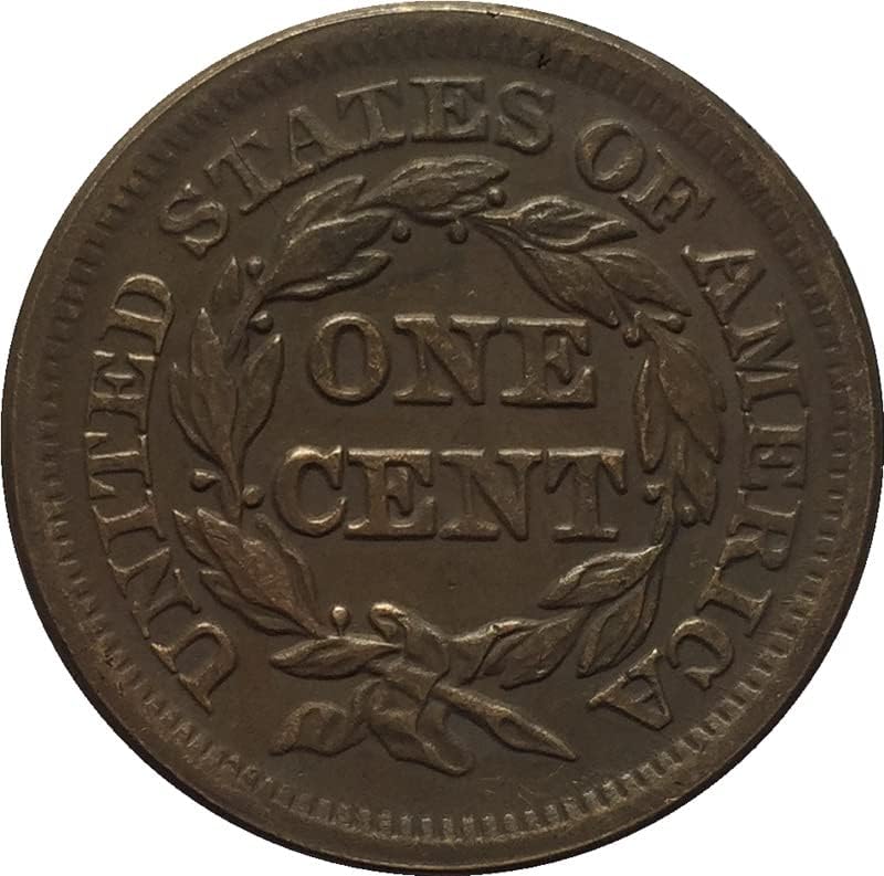 27.5 ממ ישן 1846 מטבעות אמריקאים מטבעות נחושת מלאכות עתיקות מטבעות זיכרון זרות