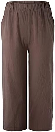 חליפות מכנסיים של מיאשוי לנשים מכנסיים מזדמנים פורחים ישר רחבים מכנסיים מזדמנים כותנה לנשים לעבודה רכה