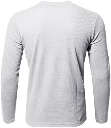 חולצת טריקו של שרוול ארוך של צוואר הנלי האיכותי האיכותי של גברים