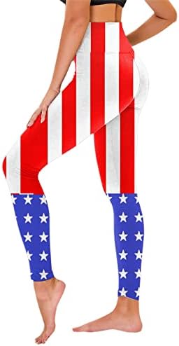גבוהה מותן חותלות לנשים עצמאות יום ללא לראות דרך אטום דק בטן בקרת ארהב דגל אימון מכנסיים