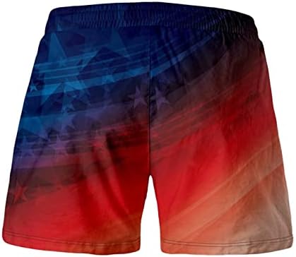 גזעי שחייה לגברים מהיר יבש יבש מכנסיים קצרים רופפים גזעי שחייה מותניים אלסטיים דגל אמריקאי קל משקל בגדי ים הוואי