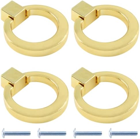 UNLORSPY 4 PCS 1.9 X 1.6 סגסוגת אבץ סגסוגת ידיות טבעת, משיכות טבעת מגירה, ידיות טבעת חור יחיד