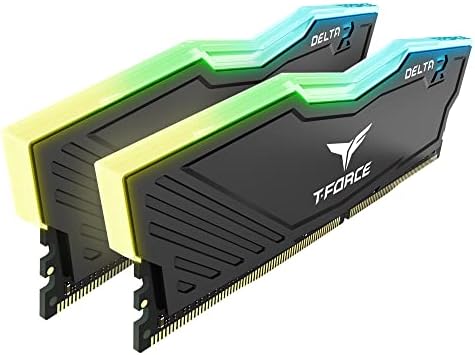 קבוצת צוות T-FORCE DELTA RGB DDR4 32GB 3200MHz זיכרון שולחן עבודה שולחן עבודה TF3D432G3200HC16FDC01 צרור שחור