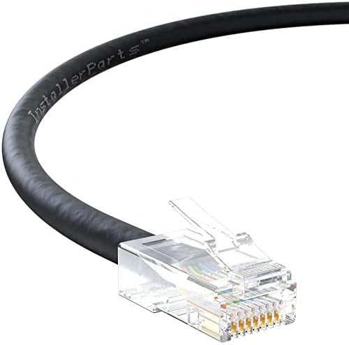 Installerparts כבל Ethernet כבל Cat6 כבל UTP שאינו מופרך 25 רגל - שחור - סדרה מקצועית - 10Gigabit/SEC