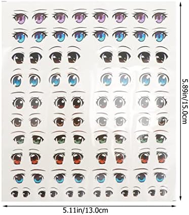 24 גיליונות של פנים מדבקות עיני בובת מדבקות חימר בובת מים מדבקות מגוון מים עיניים שחור דקור שחור בובות נייל אמנות