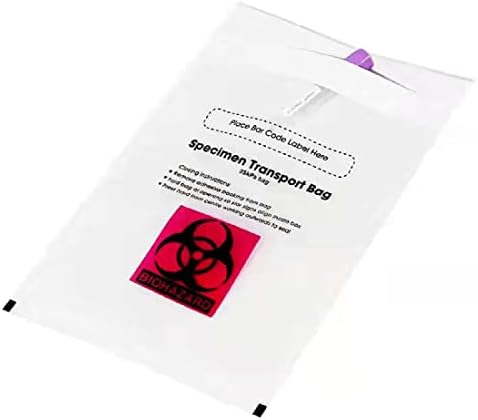 שקיות דגימת סיכון ביולוגי 6 * 9 אינץ רוכסן שקיות פאוץ עבור מדגם מעבדה עם לוגו סיכון ביולוגי