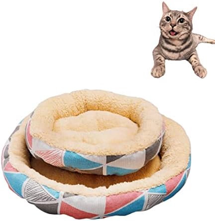 עצמי התחממות חתול מיטה-רחיץ צמר עגול מיטה לחיות מחמד עבור קטן בינוני חתלתול כלב חתול מיטה לחיות