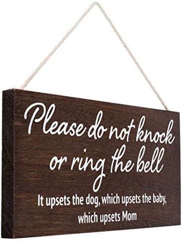 סימן שינה לתינוק לדלת הכניסה-נא לא לדפוק או לצלצל בפעמון, זה מרגיז את הכלב, מה שמרגיז את התינוק, מה שמרגיז