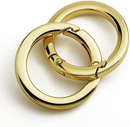 2 יחידות טבעת לרצועת ארנק, טבעות קפיץ בגודל 1.25 אינץ ' לתיק יד ומפתחות, זהב