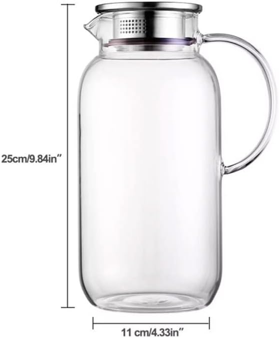 ZLXDP 2500 מל קומקום מים שקוף בורוסיליקאט כד זכוכית כד חום מיץ מיץ מיץ עם מכסה משקה קרה