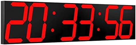 שעון קיר דיגיטלי של צ'קוסדה, שעון דיגיטלי LED גדול עם דימר אוטומטי, טיימר ספירה לאחור ענק עם שלט רחוק, תצוגת