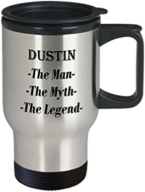 Dustin - האיש המיתוס האגדה מתנת ספל קפה מדהים - ספל נסיעות 14oz