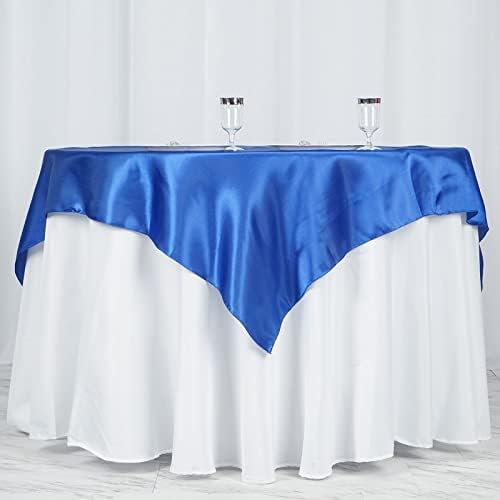 60 סאטן כיכר מפת שולחן כיסוי לחתונה קייטרינג מסיבת שולחן קישוטי רויאל כחול כיכר מפת שולחן כיסוי