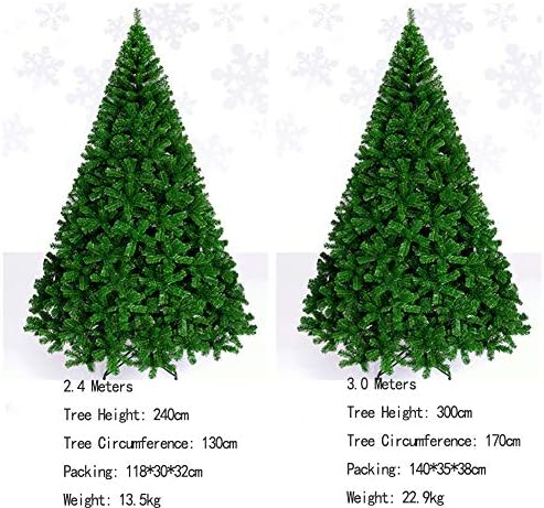DLPY 9.8ft עץ חג מולד מלאכותי קלאסי, אשוחית טבעית טבעית צירים רגליים מתכתיות מוצקות ידידותיות