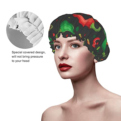 נשים לשימוש חוזר למתיחה שולי שיער כובע פלפלים טבעוניים אדומים צ'ילי חמים שכבות כפול