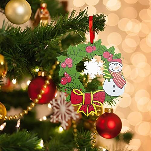עץ חג המולד מעץ תליון עץ עץ חלול עץ חג המולד תליון פתית שלג פעמון עץ חג המולד כוכב תליון קישוט לחג המולד מתנה