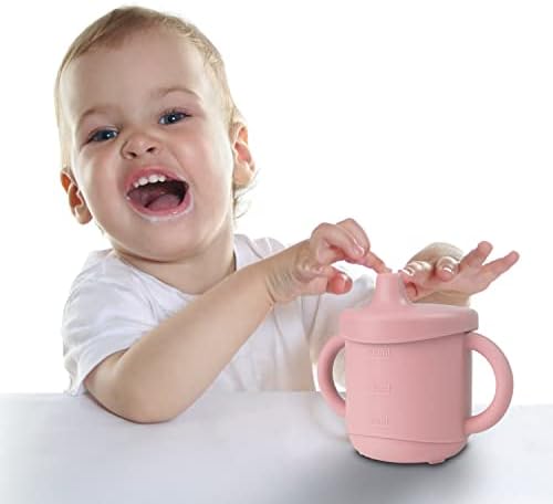 כוס קש לתינוק סיליקון פרינפר, כוסות קש האכלה לפעוטות, כוסות קש קש מעבר לתינוק 6 + חודשים, כוס אימון