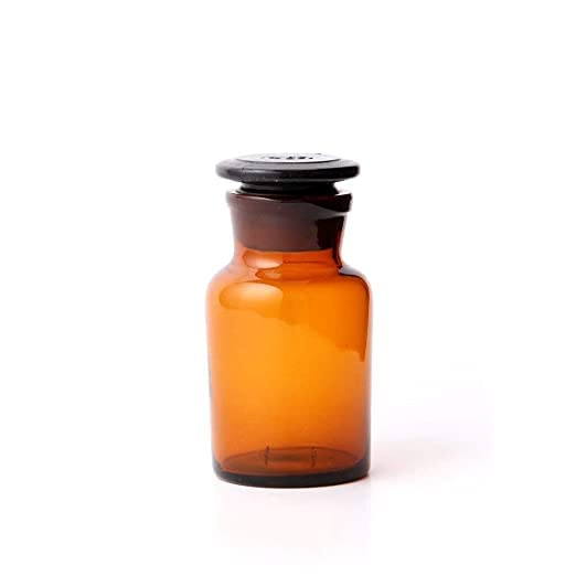דינגלאב מעבדה ענבר זכוכית מגיב בקבוק, רחב פה, חום בקבוק עם קרקע פקק