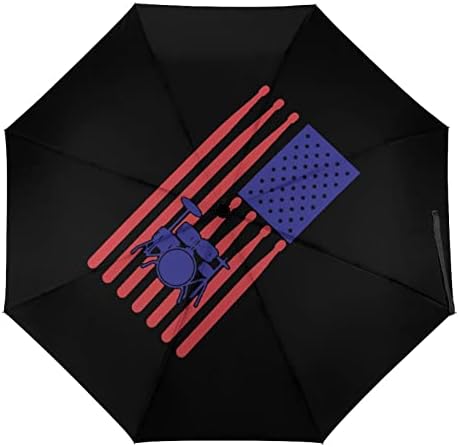 מתופף ארהב דגל קומפקטי אוטומטי מתקפל מטרייה אטומה לרוח נסיעות ארנק מטריות לגברים נשים