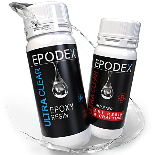 Epodex® Art שרף ויצירת ערכת שרף אפוקסי של אפוקסי, תכשיטים מיוצבים על ידי UV, תחתיות, כוסות, מלאכות, ממיסות