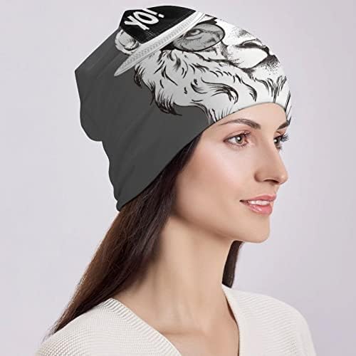 Akiclia unisex 3D הדפסת כובע כפית סרוג כובע גולגולת כובע רך חם מכוסה מזיק לגברים נשים בני נוער בנות בנות