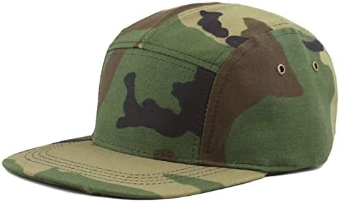 את כובע דיפו תוצרת ארהב כותנה אריג 5 פנל שטוח ברים אמיתי עור פליז אופנוען לוח כובע