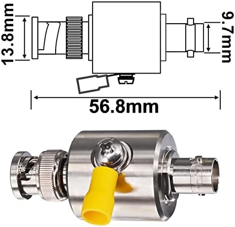 מעצר ברקים קואקסיאלי BNC מגן מתח ברק 50 אוהם מכשיר זכר לנקבה DC-3GHz מעצר לתקשורת קואקסיאלית, ציוד