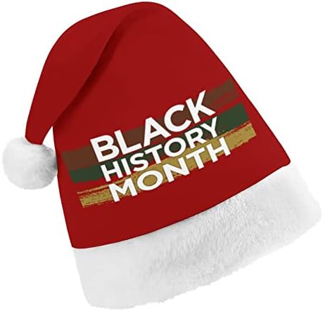 שחור ההיסטוריה חודש קטיפה חג המולד כובע שובב ונחמד סנטה כובעי עם קטיפה ברים ונוחות אוניית חג המולד