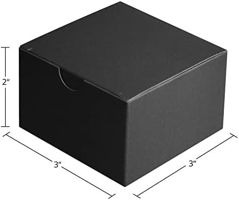 קופסאות מתנה שחורות קטנות בגודל 3 על 3 על 2 קופסאות נייר קראפט שחורות למתנות, טובות מסיבה, מקלחות, מלאכת