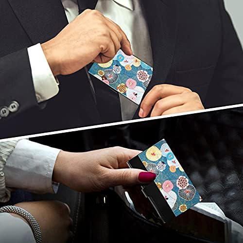 צבעוני מופשט פרחי כרטיס ביקור מחזיק עבור נשים גברים כרטיס ביקור מחזיק מקרה עם עור אשראי כרטיס אישי