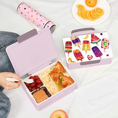 גלידות פירות של סוזיו קופסת בנטו קופסא קופסת אוכל עם 3 תאים למבוגרים ובני נוער