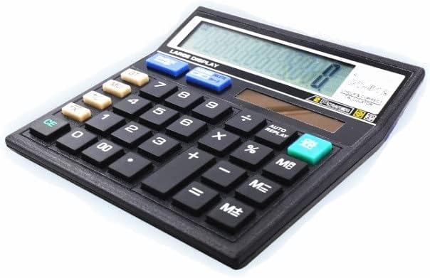 מחשבון שולחן עבודה של 12 ספרות כפתורים גדולים כלי חשבונאות פיננסי צבע שחור בגודל גדול