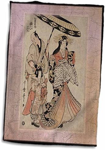 3 דרוז פלורן אסייתי - 1831 תמונה של ציור יפני ליידי יוסוי - מגבות