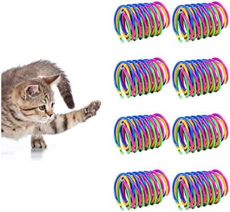 אנדיקר חתול צעצועים לחתולים מקורה, 32 יחידות חתול אביב צעצועי צבעוני & מגבר; עמיד פלסטיק מעיינות חתול