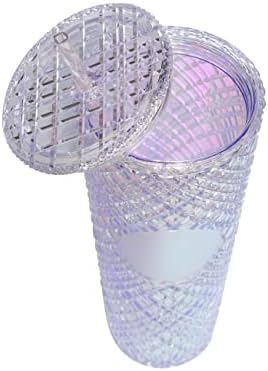 Ankeli & Lt Silver & Purple שני צבעים תכשיטים כוס קר כוס קרה 24oz, נפילה עם מכסה וקש, כוס מבודדת