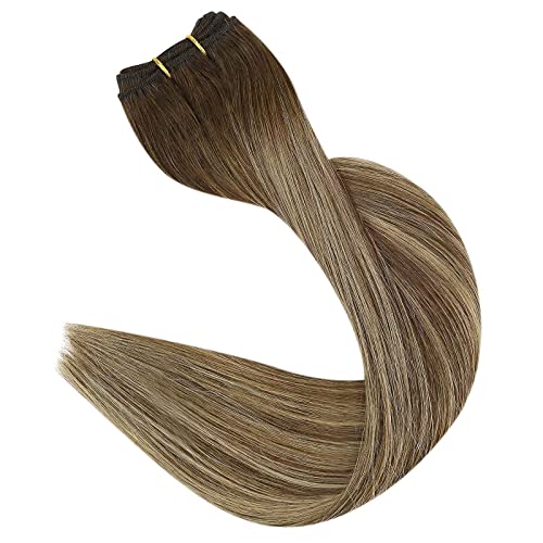 מלא ברק שיער ערב חבילות לתפור ב רמי שיער טבעי 105 גרם ערב שיער הרחבות צבע 4 דהייה כדי 24 דבש בלונד