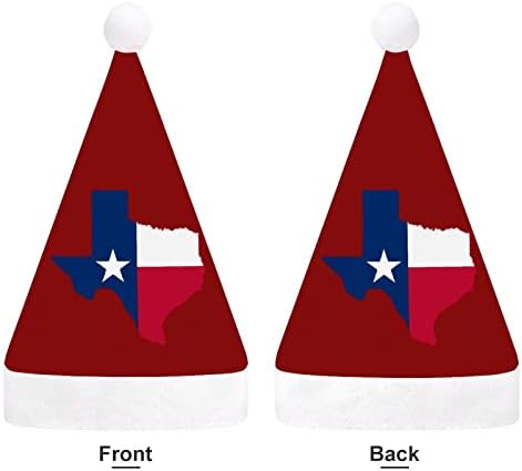 טקסס מדינת דגל מפת חג המולד כובע סנטה כובע מצחיק חג המולד כובעי חג מסיבת כובעי עבור נשים / גברים