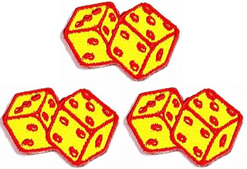 קליינפלוס 3 יחידות. מיני צהוב קוביות לתפור ברזל על תיקון רקום אפליקצית מלאכה בעבודת יד בגדי שמלת צמח כובע