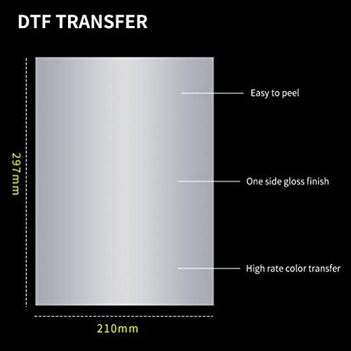 ADFUL DTF Transform סרט מבריק סדינים מראש ברורים עבור DYI ישיר על חולצות טריקו/אותות/גרביים/תיקים/טקסטיל