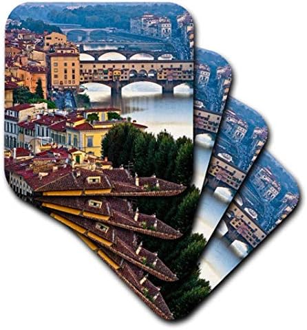 3 דרוז איטליה, פירנצה, נוף לנהר של תחתיות אריחי קרמיקה בעיר