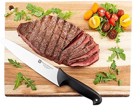 סכין סנסאי 10 אינץ 'סכין, 1 עם סיכות מקודדות צבעוניות סכין מטבח-סכין בשר בשר פלדה גרמנית שחורה, עמידה בפני כתמים,