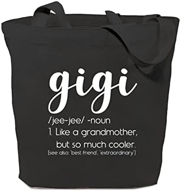 GXVUIS GIGI CANVAS תיק תיק לנשים מינימליזם תיקי כתף מכולת לטיולי קניות מתנה מצחיקה לאמא סבתא