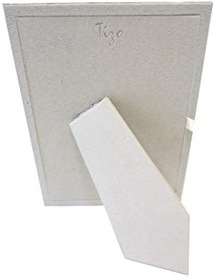מסגרת כסף של טיזו 5 x 7 עם שיבוץ עור לבן, מיוצרת באיטליה