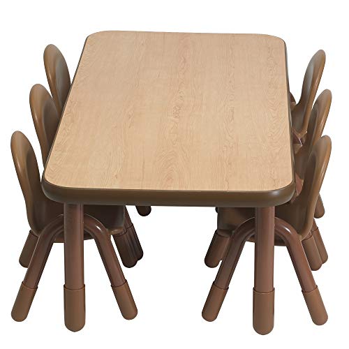 מגן הבסיס של אנג'לס 30 שולחן וכיסא מרובע - עץ טבעי