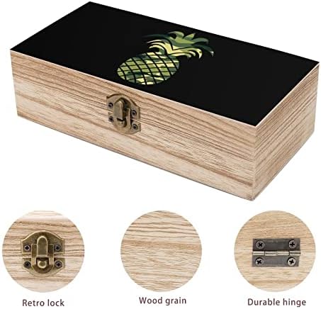 קופסא אחסון עץ אננס קופסה שולחן עבודה שולחן עבודה של ארגוני דקורטיביים קטנים קופסאות תכשיטים עם מכסה